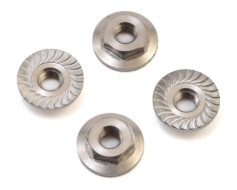 Schumacher Titanium Low Profile M4 Serrated Nut (4pcs) MIBOSPORT